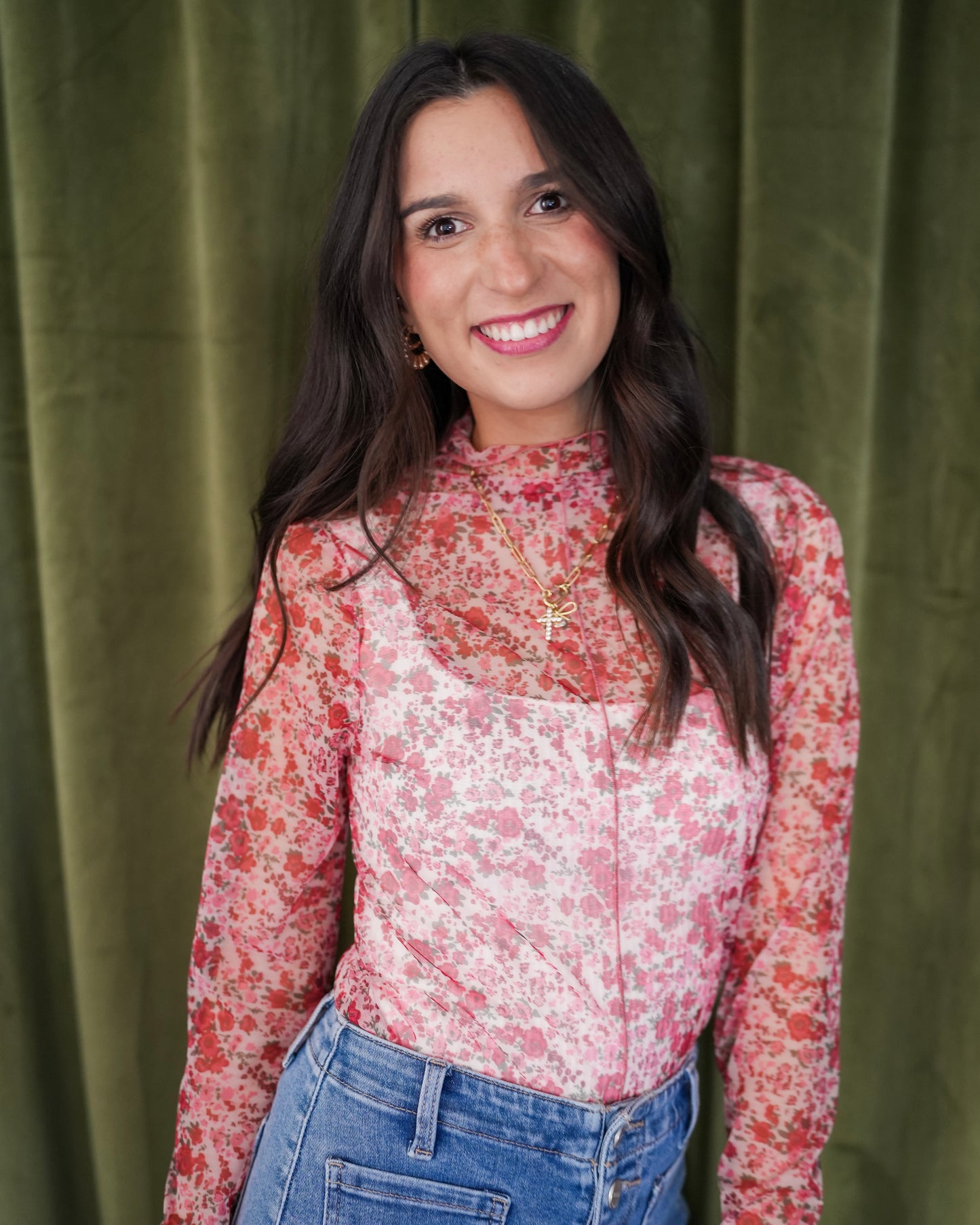 Floral Mesh Top