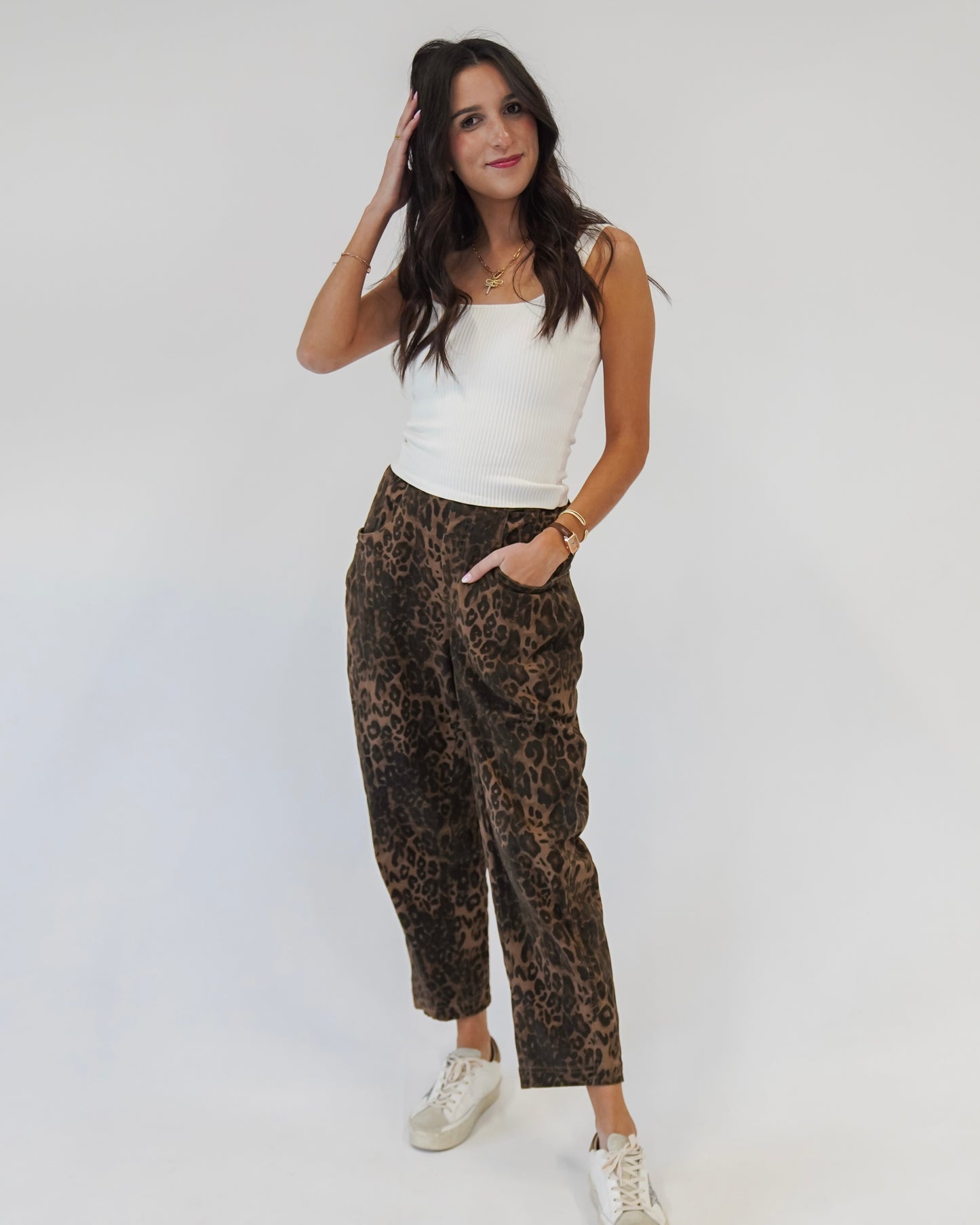 Leopard Barrel Jeans