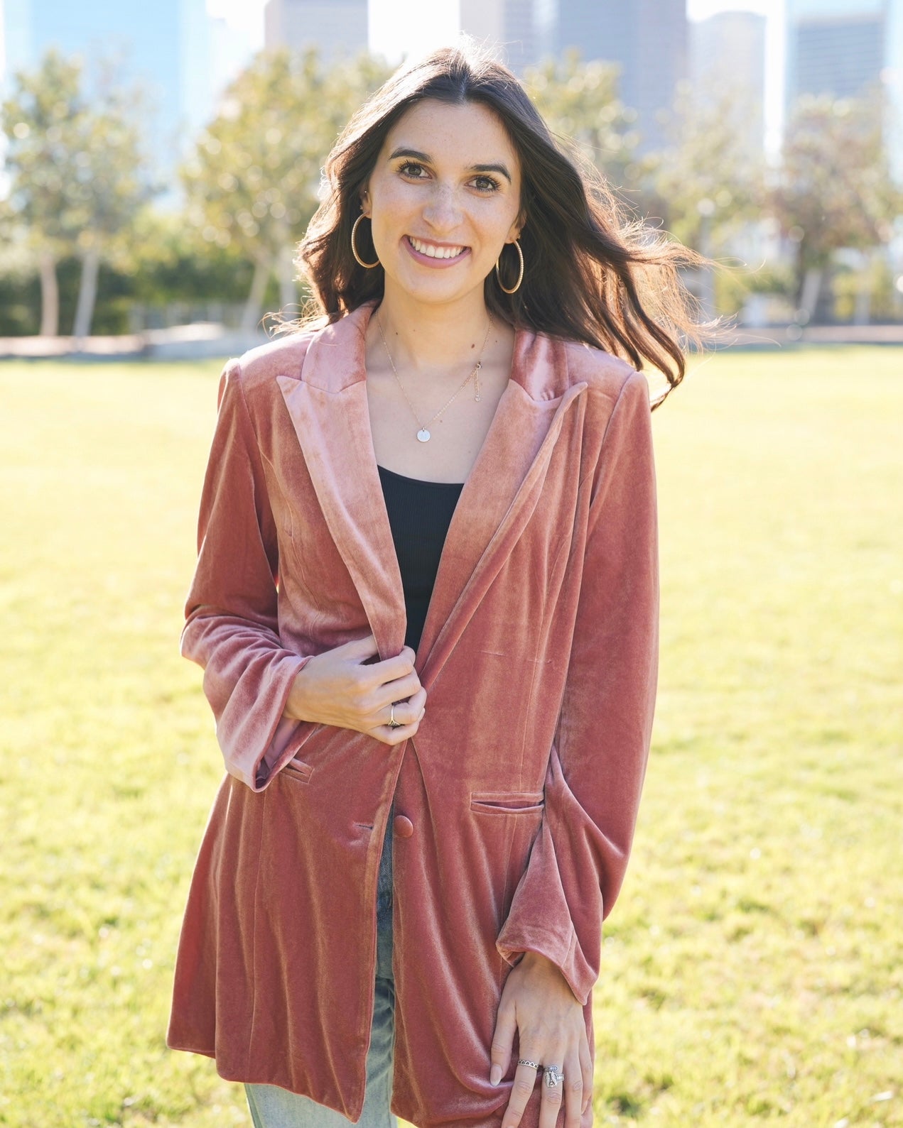 Pink Velvet Blazer