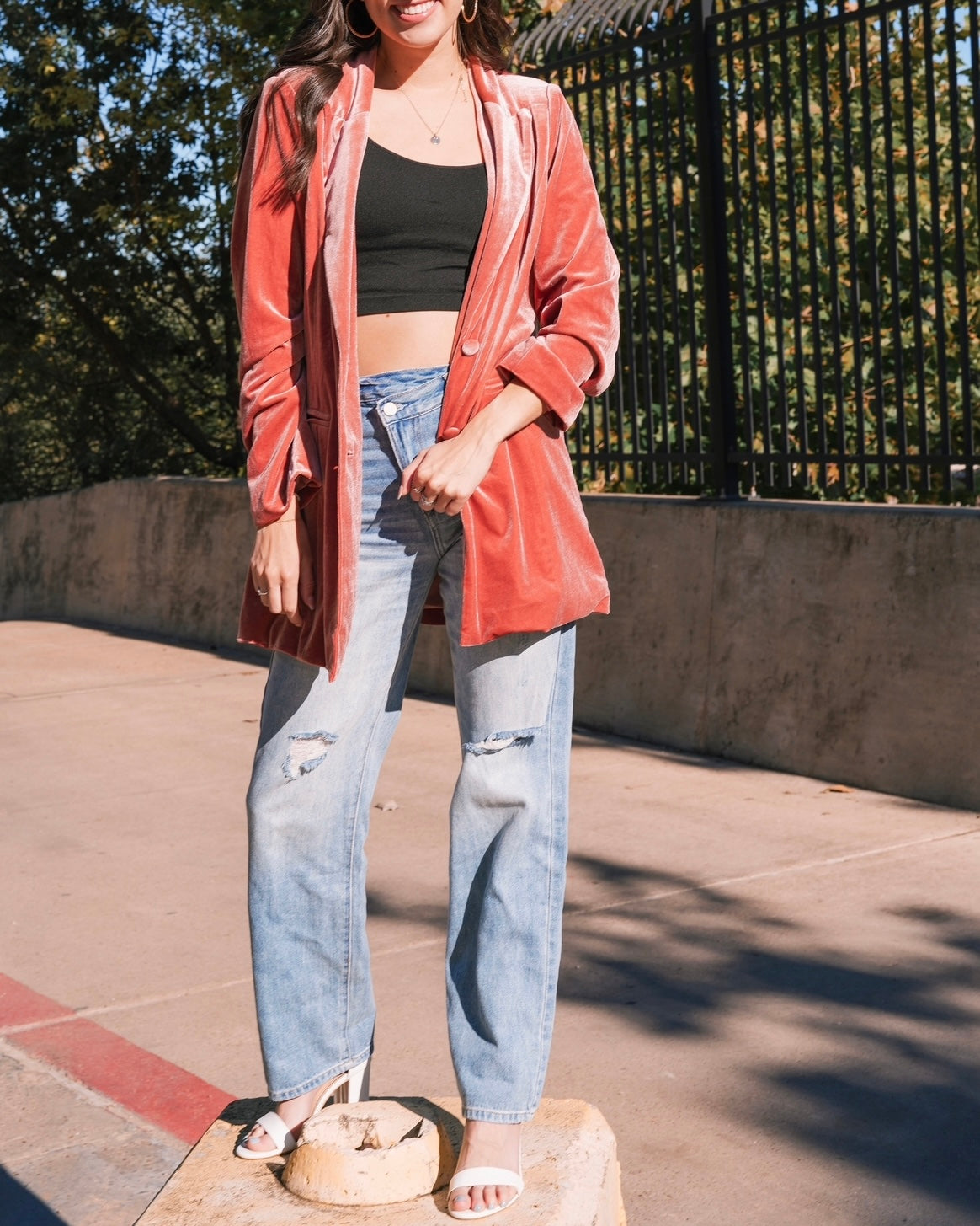 Pink Velvet Blazer