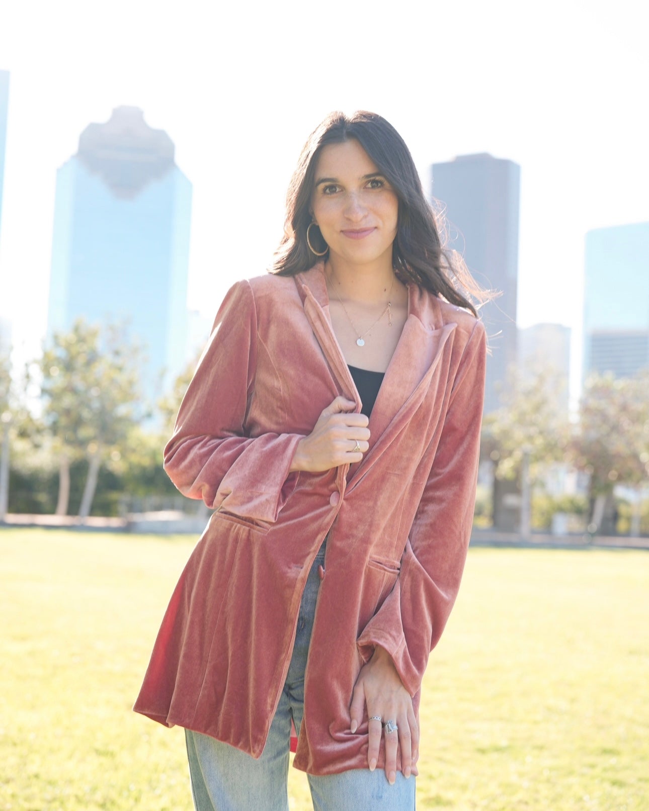 Pink Velvet Blazer