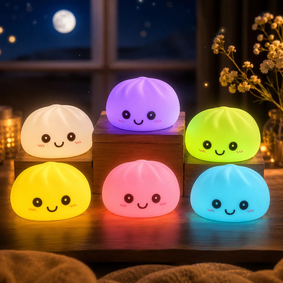 Luminárias noturnas em formato de bolinho