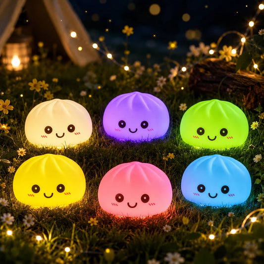 Luminárias noturnas em formato de bolinho