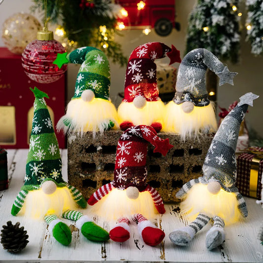 20/30cm LED Faceless Doll Elf Gnome with Lights Christmas Decoration Home Merry Christmas Navidad Children New Year Gift 2025