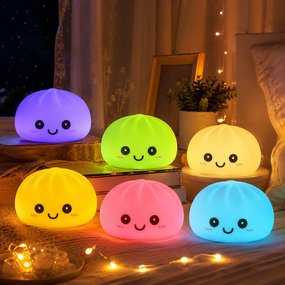 Luminárias noturnas em formato de bolinho