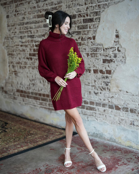 Mini Merlot Sweater Dress