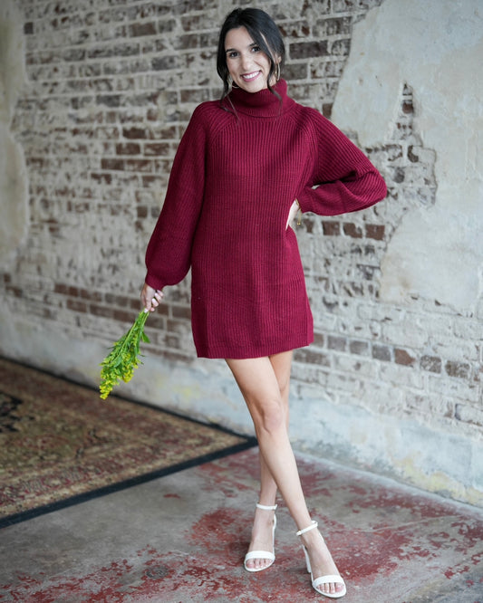 Mini Merlot Sweater Dress