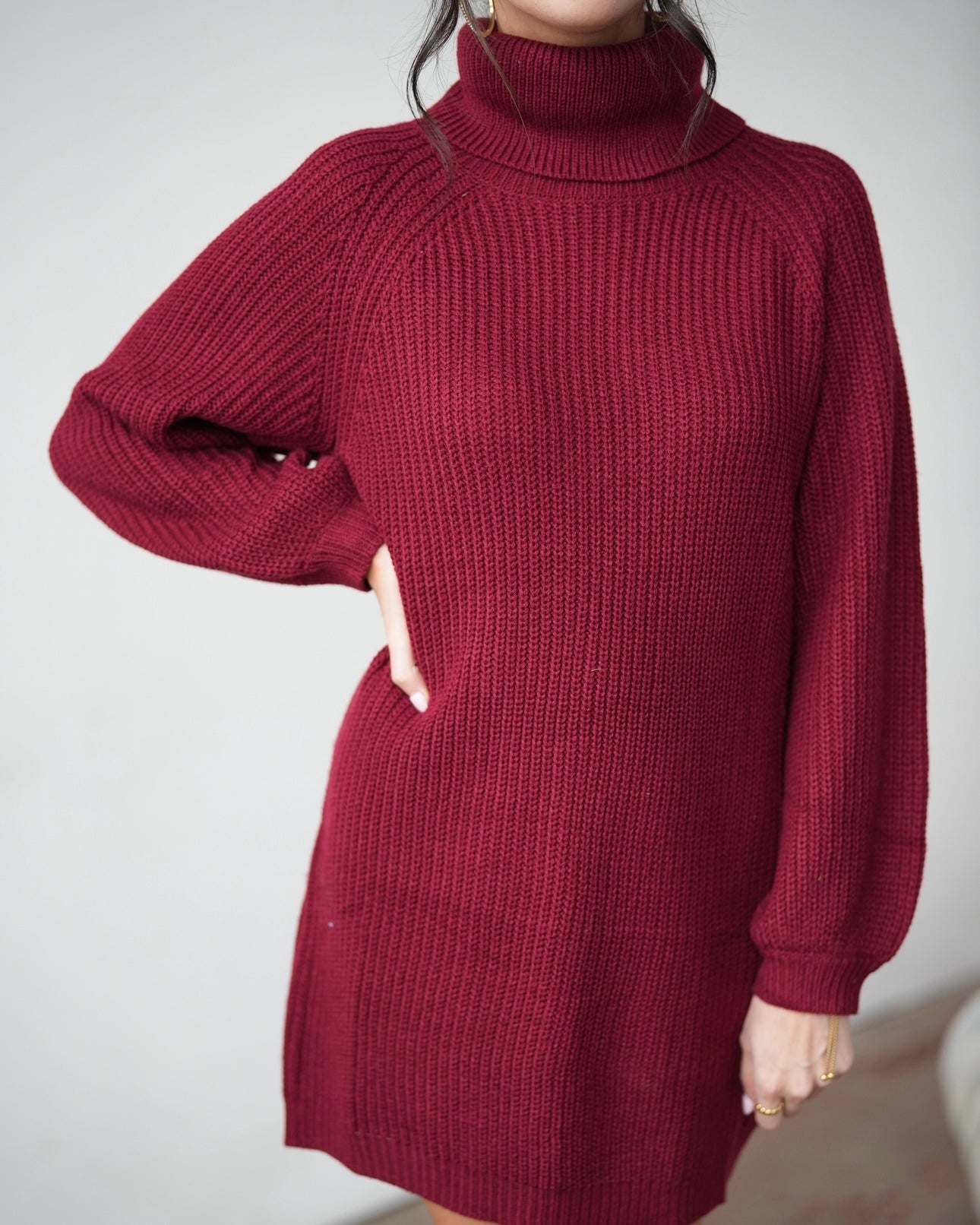 Mini Merlot Sweater Dress