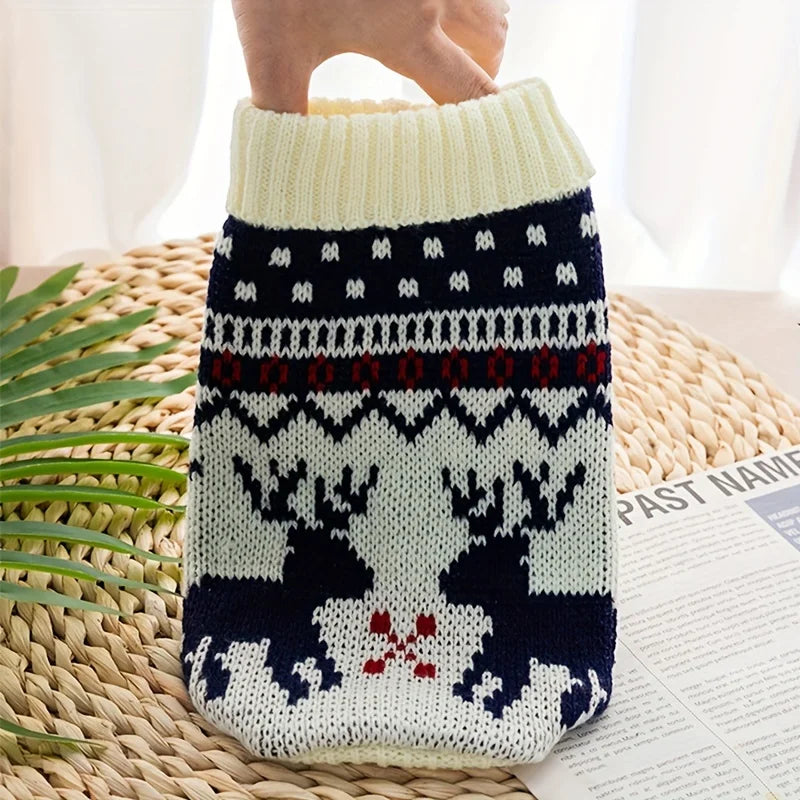 Christmas Style Pet Sweater for Dogs And Cats New Knitted Wool Sweater for Bichon And Corgi