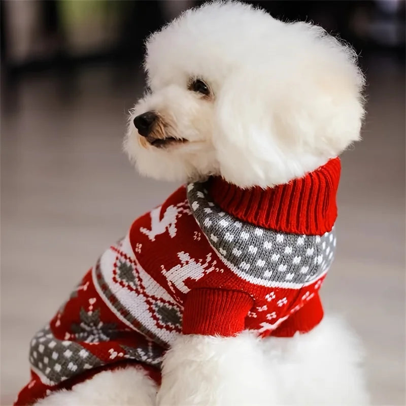 Christmas Style Pet Sweater for Dogs And Cats New Knitted Wool Sweater for Bichon And Corgi